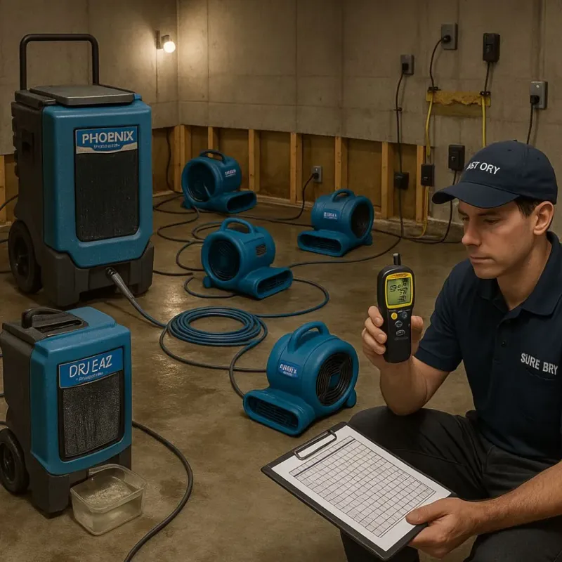 Structural Drying and Dehumidification process in Grover Beach, CA